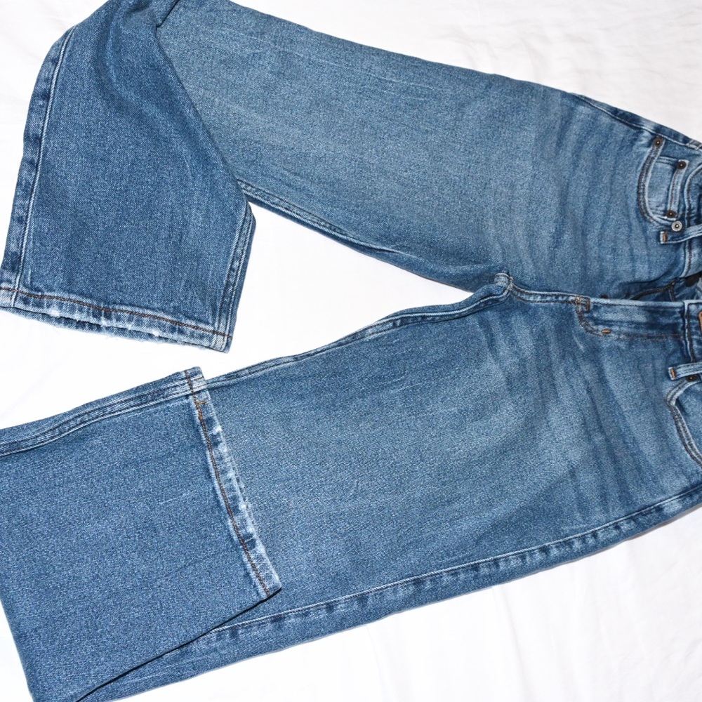 Abercrombie Fitch Jeans Kids 11 12 Youth Blue Baggy Denim Straight Light Wash